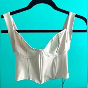 Mica’s Beige Corset Crop Top